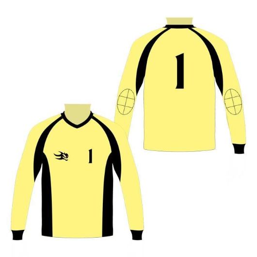 Picture of Goalie Jersey with Padded Elbows, Lightweight Fabric, US Standard Size & Full Sleeves Unisex Soccer Shirt