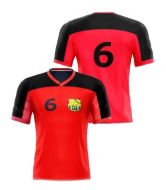 Picture of Custom Made Soccer Game Uniform Jersey with Team Logo and Player Numbers. Style 619J.