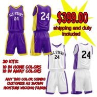 Picture of Lot of 20 Basketball Apparel (Jersey and Shorts) Custom Made for You with Numbers and Team Name. Style 514. Special