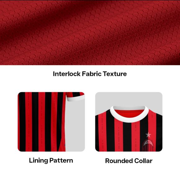 Picture of 2024-25 Milano Soccer Jersey with Play Fresh Fabric for Comfort, Long-Lasting Colors & Unisex Fit - Home Colors