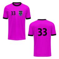 Picture of Custom Made Soccer Game Uniform Jersey with Team Logo and Player Numbers. Style 100J.