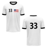 Picture of Custom Made Soccer Game Uniform Jersey with Team Logo and Player Numbers. Style 100J.