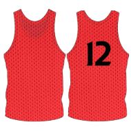 Picture of Custom Made Sleeveless Training Vest with Player Number Center Back. Style 905-03.