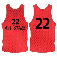 Picture of Custom Made Sleeveless Training Vest with Club Name and Number at the Chest and Number Center Back. Style 905-07.