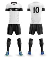 Picture of Custom Made Soccer Game Uniform Kits with Team Logo and Player Numbers. Style 109C.